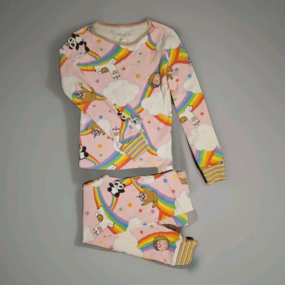 The Children's Place Other - The Children's Place Girls Size 5 Rainbow Unicorn Llama Panda Pajama Set 2 Pc